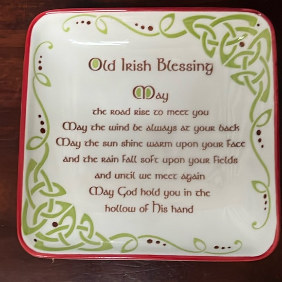 Old Irish Blessing Dish with Blessing & Celtic Knots by Clara Crafts Ireland - Picture 2 of 6